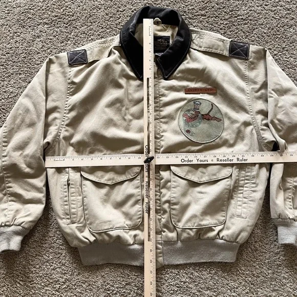 Avirex Jacket Men Large A-2 Vintage 30-1415 China Doll Tiger USA Men